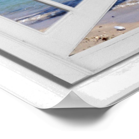 Poster Vue de la fenêtre artificielle Palm Tree et Ocean (Coin)