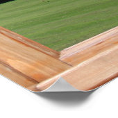 Poster Vue de la fenêtre de l'herbe verte, des arbres et (Coin)