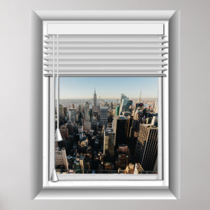 Poster Vue de la fenêtre fictive 3D New York