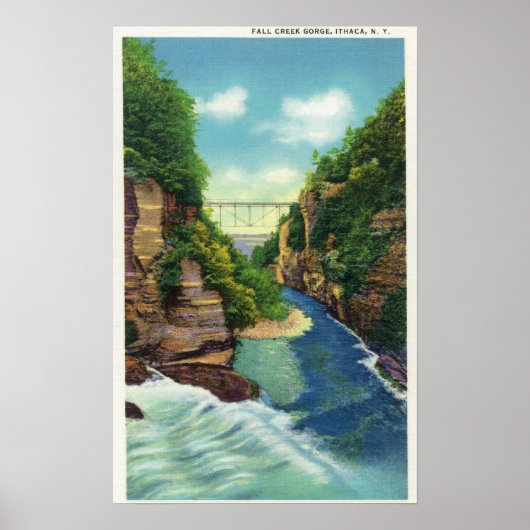 Poster Vue de la gorge de Fall Creek (Devant)