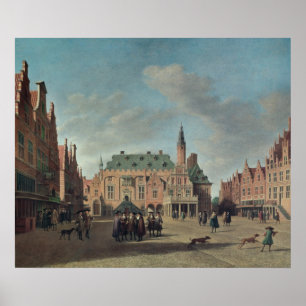 Poster Vue de la Grand-Place à Haarlem