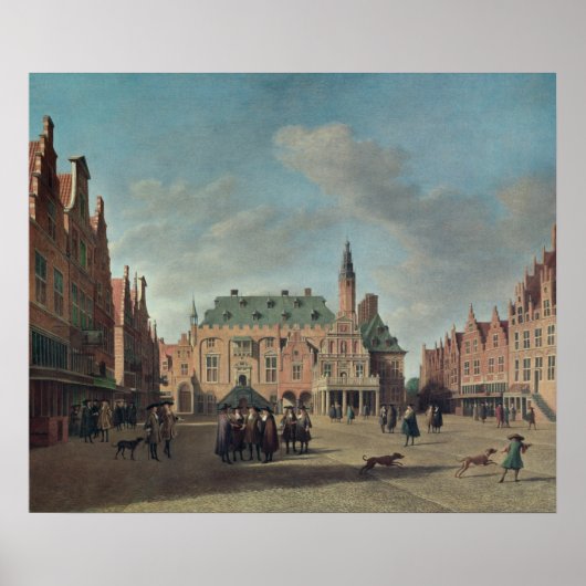 Poster Vue de la Grand-Place à Haarlem (Devant)