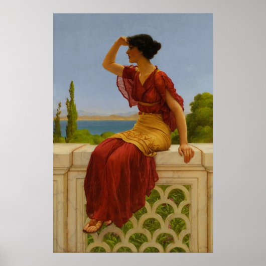 Poster Vue de la mer Méditerranée de style classique vint (Devant)