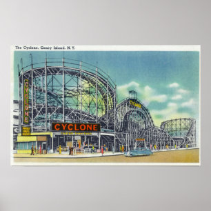 Poster Vue de la montagne russe de cyclone # 2