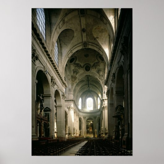 Poster Vue de la nef vers le choeur, construit (Devant)