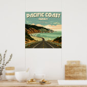 Poster Vue de la Pacific Coast Highway (Cuisine)