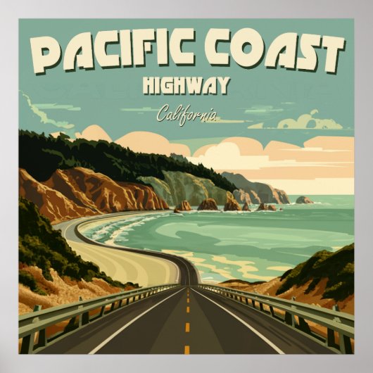 Poster Vue de la Pacific Coast Highway (Devant)