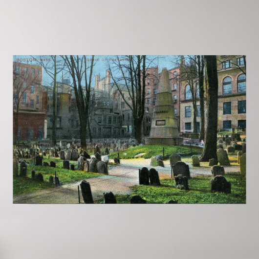 Poster Vue de la pierre tombale de Ben Franklin (Devant)