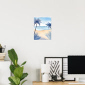 Poster Vue de la plage du golfe d'Amérique dans des nuanc (Bureau à domicile)
