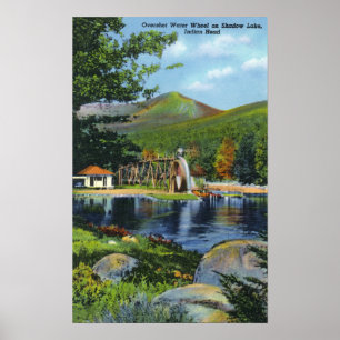 Poster Vue de la roue d'eau du lac Shadow Overshot