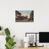 Poster Vue de la rue principale avec voiture de rue (Bureau à domicile)