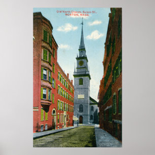 Poster Vue de la rue Salem sur l'ancien édifice de l'égli