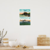 Poster Vue de la salle de bains de Cliff Beach (Cuisine)