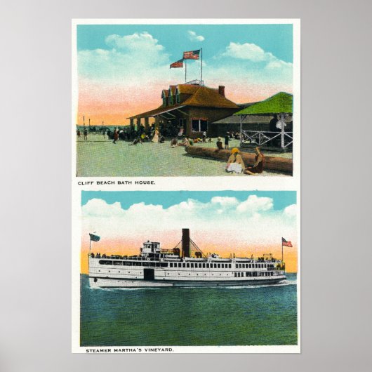 Poster Vue de la salle de bains de Cliff Beach (Devant)