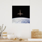 Poster Vue de la station spatiale Mir de Shuttle Discover (Cuisine)