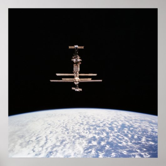 Poster Vue de la station spatiale Mir de Shuttle Discover (Devant)