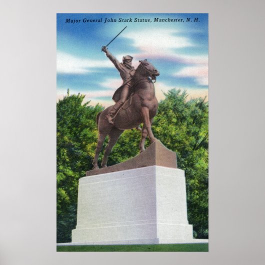 Poster Vue de la statue du général John Stark (Devant)
