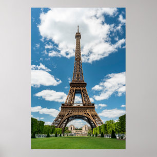 Poster Vue de la Tour Eiffel depuis le Parc Public Champ