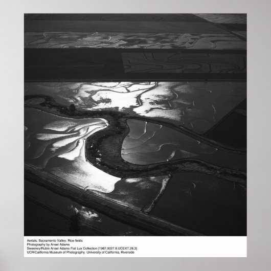 Poster Vue de la vallée de Sacramento par Ansel Adams (Devant)