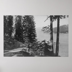 Poster Vue de lac huntington, la Californie de route