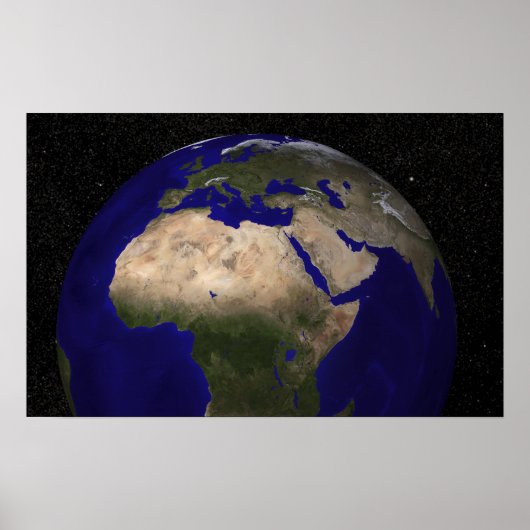 Poster Vue de l'Afrique, de l'Europe, du Moyen-Orient et  (Devant)