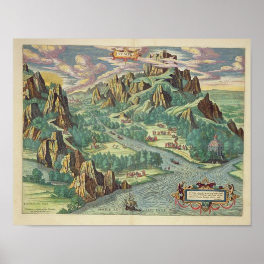 Poster Vue de l'antique Thessaly de l'Atlas (Devant)