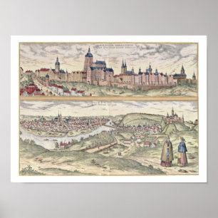 Poster Vue de l'apparence de Prague (ci-dessus) le palais