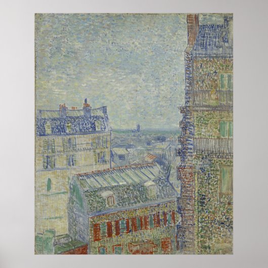 Poster Vue de l'appartement de Theo par Vincent Van Gogh (Devant)