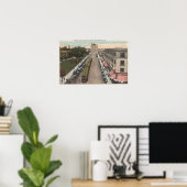 Poster Vue de l'avenue Pacific et de l'hôtel de ville (Bureau à domicile)