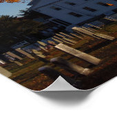 Poster Vue de l'église du cimetière Golden Fall Foliage (Coin)