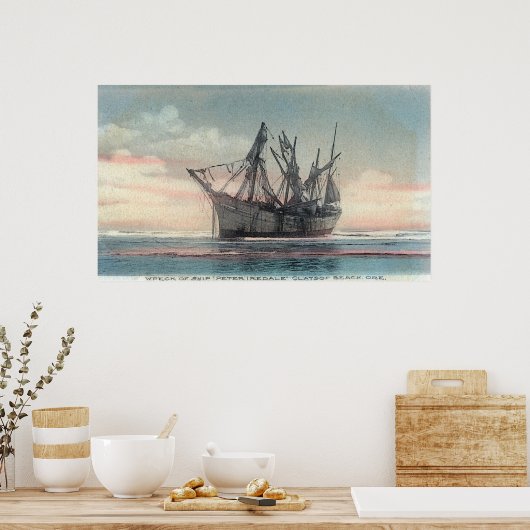 Poster Vue de l'épave Peter Iredale (Cuisine)