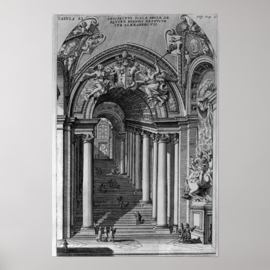 Poster Vue de l'escalier de la Scala Regia (Devant)