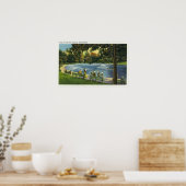 Poster Vue de l'étang de grenouille commun de Boston (Cuisine)