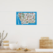 Poster Vue de l'état avec des dessins, des points Pittore (Cuisine)