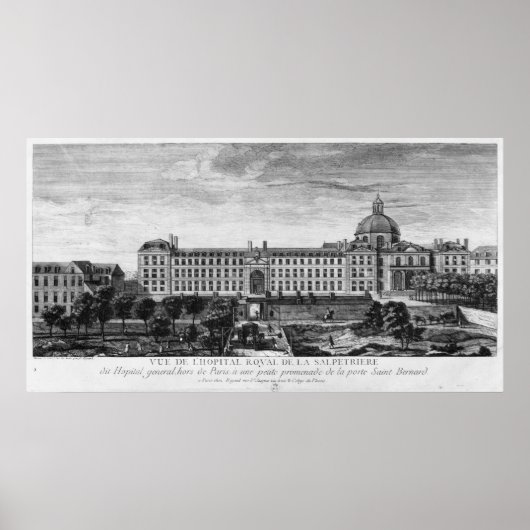 Poster Vue de l'hôpital Royal de La Salpetriere (Devant)