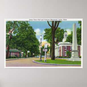 Poster Vue de l'hôtel de ville et du monument Paterson