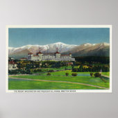 Poster Vue de l'hôtel Mt Washington, chaîne présidentiell (Devant)