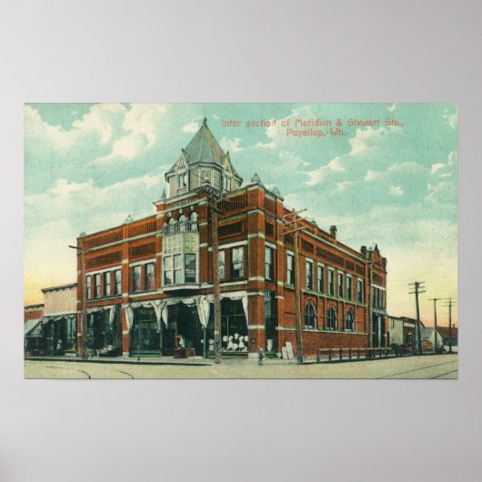 Poster Vue de l'intersection des rues Meridian et Stewart (Devant)