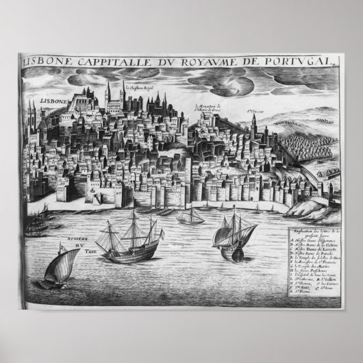 Poster Vue de Lisbonne (Devant)