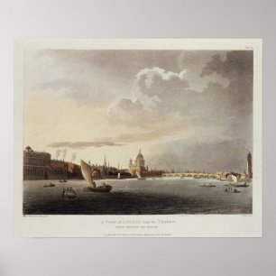 Poster Vue de Londres depuis la Tamise, 1809