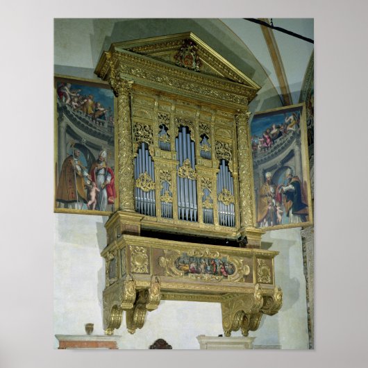 Poster Vue de l'orgue de l'église, c.1590 (Devant)