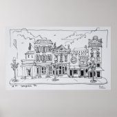 Poster Vue de M Street à Georgetown, Washington DC. (Devant)