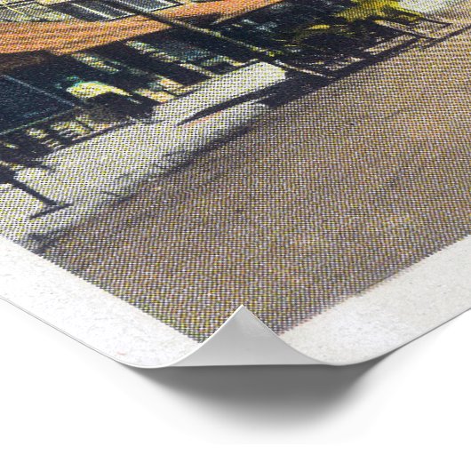 Poster Vue de Main Street avec Ford Model-T (Coin)