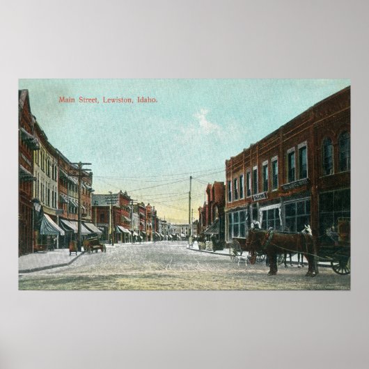 Poster Vue de Main StreetLewiston, ID (Devant)