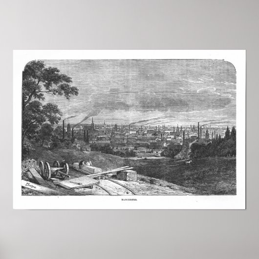 Poster Vue de Manchester, gravée par T.Gustyne (Devant)