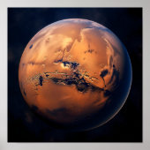 Poster Vue de Mars depuis l'espace (Devant)