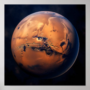 Poster Vue de Mars depuis l'espace