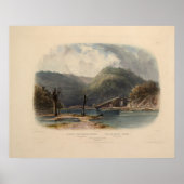 Poster Vue de Mauch-Chunk Pennsylvanie par Karl Bodmer (Devant)