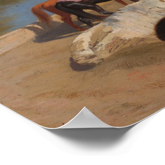 Poster Vue de Medinet El-Fayoum par Jean-Léon Gérôme (Coin)