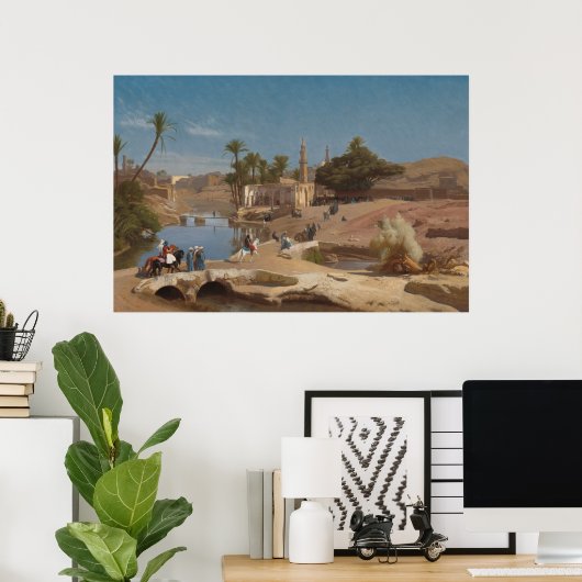 Poster Vue de Medinet El-Fayoum par Jean-Léon Gérôme (Bureau à domicile)